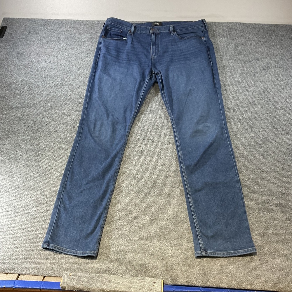 Paige Mens Federal Slim Straight Jeans Medium Blue Wash Size 38 Denim Pants